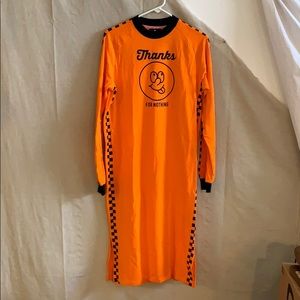 Lazy Oaf orange long tee dress